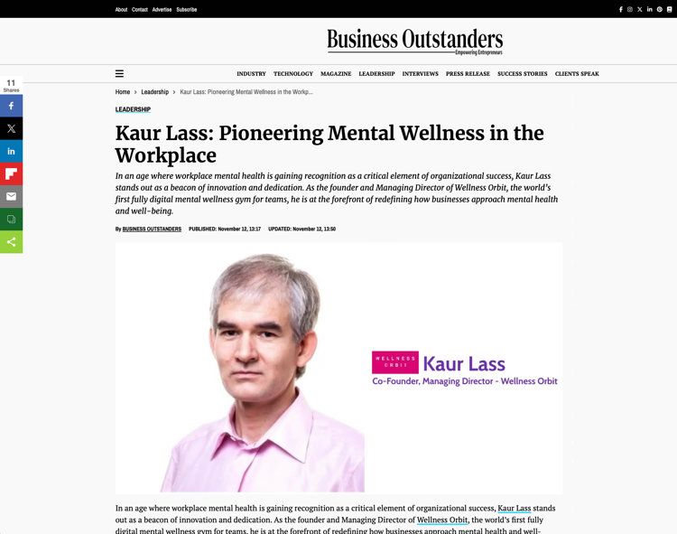 Kaur Lass – Pioneering Mental Wellness in the Workplace