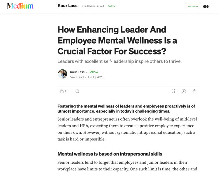 Enhancing Leader And Employee Mental Wellnesse – Medium